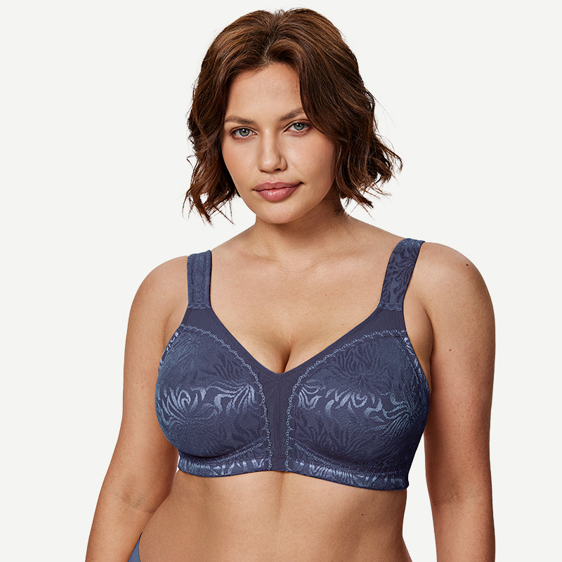 Minimizer Bra Non Padded Wire-free Grey Blue - WingsLove
