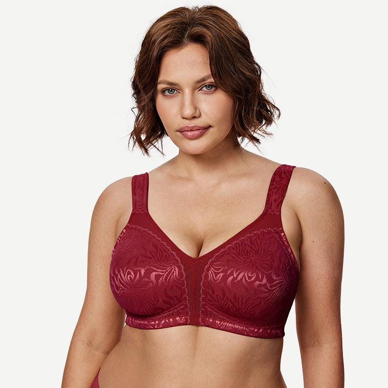 Minimizer Bra Non Padded Wire-free Wine Red - WingsLove