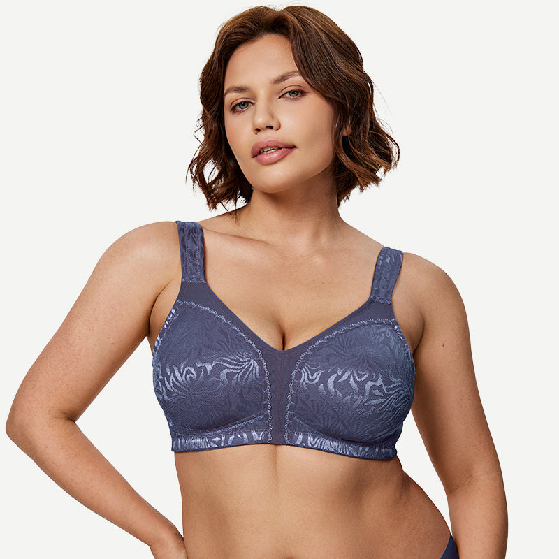 Minimizer Bra Non Padded Wire-free Grey Blue - WingsLove