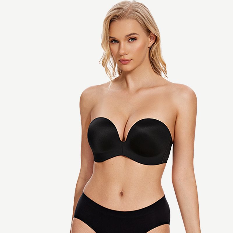Multiway Push-Up Strapless Wireless Bra, Black Wingslove