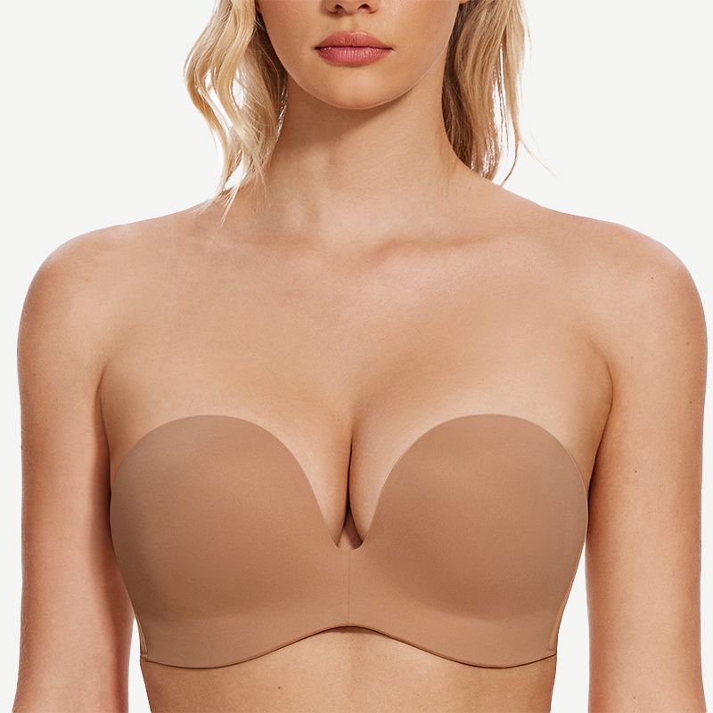 Multiway Push-Up Strapless Wireless Bra, Brown Wingslove