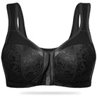 Plus Size Front Closure Hook Wireless Black Minimizer Bra