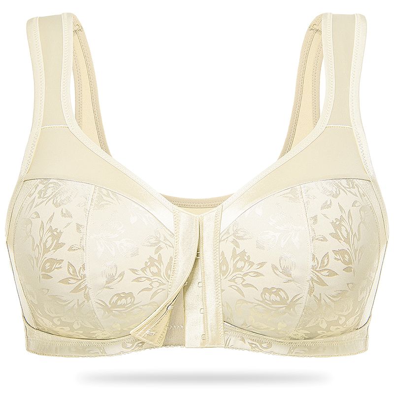 Plus Size Front Closure Hook Wireless Nude Minimizer Bra