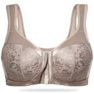 Plus Size Front Closure  Hook Wireless Toffee Minimizer Bra For Senior Wingslove