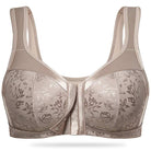 Plus Size Front Closure Hook Wireless Toffee Minimizer Bra