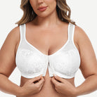 Plus Size Front Closure Hook Wireless White full coverage Minimizer Bra Wingslove