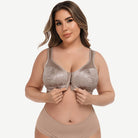 Plus Size Front Closure Wireless Minimizer Bra, Toffee Wingslove