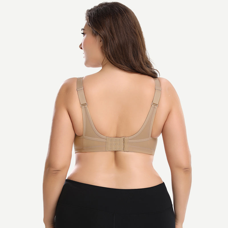 Plus Size Non Padded Yoga Sports Bra Dark Nude Wingslove