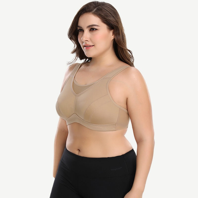 Wireless Sports Non-Padded Bra Bounce Control, Dark Nude