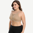 Wireless Sports Non-Padded Bra Bounce Control, Dark Nude