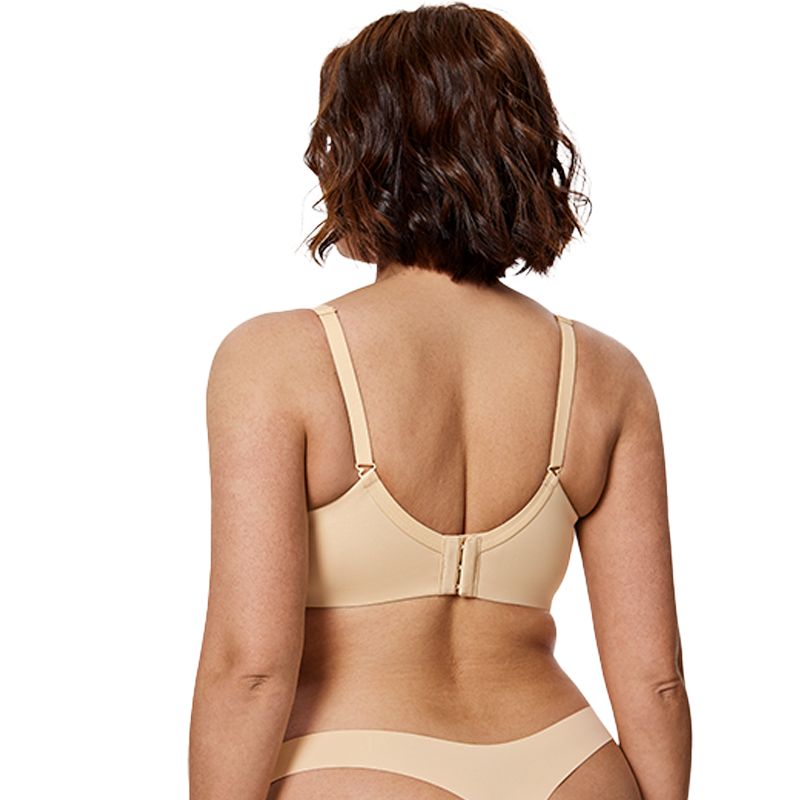 Seamless Plus Size Plunge Push-Up Bra Underwire, Nude Wingslove