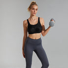 Seamless Sports Bra Wireless Comfort, Black Wingslove