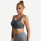 Seamless Sports Bra Wireless Comfort, Grey Wingslove