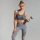 Seamless Sports Bra Wireless Comfort, Grey Wingslove