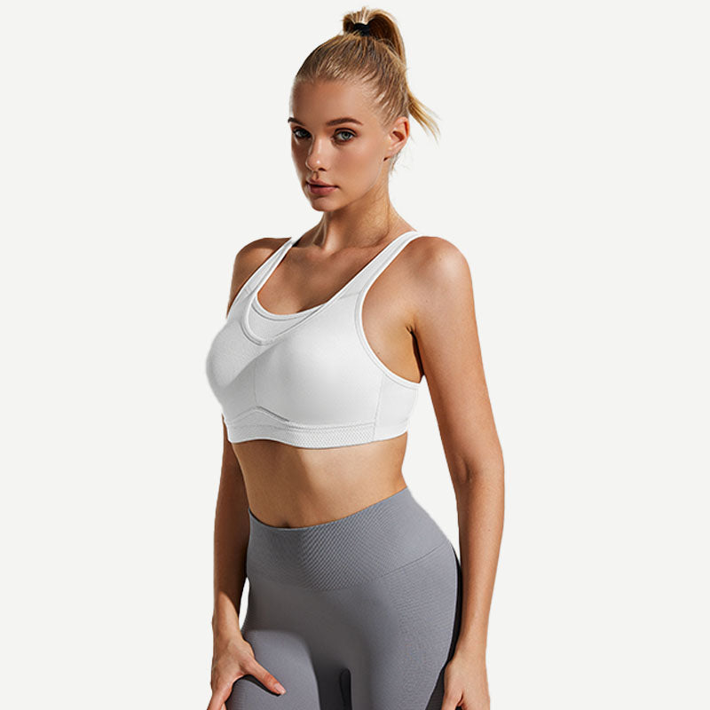 Seamless Sports Bra Wireless Comfort, White Wingslove
