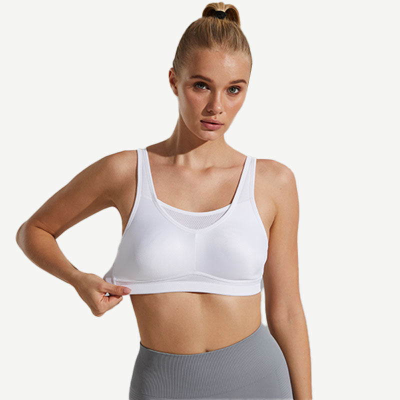 Seamless Sports Bra Wireless Comfort, White Wingslove