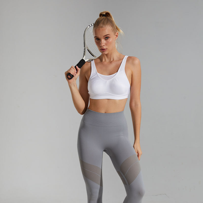 Seamless Sports Bra Wireless Comfort, White Wingslove