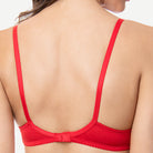 See Through 1/2 Cup Lace Underwire Demi Bra Lava Red Wingslove