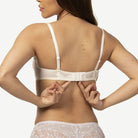 Underwire Lace bra Sheer Mesh Unlined, Ivory White