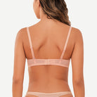 See Through Underwire Demi Sheer Bralette Pink Nude - WingsLove