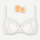 See Through Underwire Demi Sheer Bralette White - WingsLove