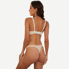 See Through Underwire Demi Sheer Balconette Bra Light Nude wingslove