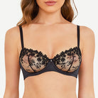 See Through Underwire Demi Sheer Bralette Black - WingsLove