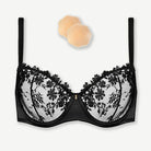 Underwire Lace bra Sheer Mesh Unlined, Black