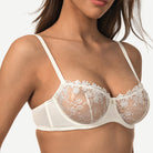 See Through Underwire Demi Sheer Bralette Bra Ivory White Wingslove