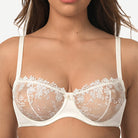 See Through Underwire Demi Sheer Bralette Bra Ivory White Wingslove