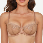 See Through Underwire Demi Sheer Bralette Bra Milk Coffee Wingslove