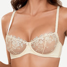 See Through Underwire Demi Sheer Bralette Bra Light Nude Wingslove