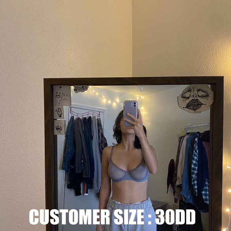 Sheer Lace Underwire Demi Bra with Plunge Neckline