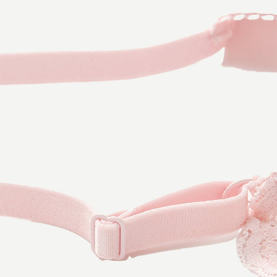 Unlined See Through 1/2 Cup Mesh Demi Shelf Underwired Bra Light Pink Wingslove