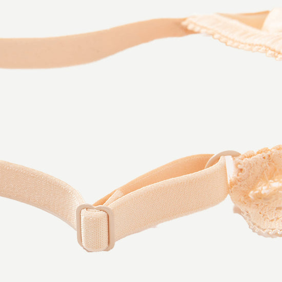 Unlined See Through 1/2 Cup Mesh Demi Shelf Underwired Bra Nude Wingslove