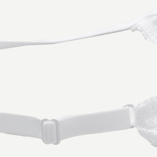 Unlined See Through 1/2 Cup Mesh Demi Shelf Underwired Bra White Wingslove