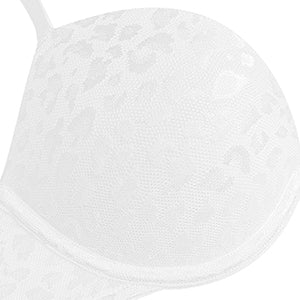 White Push Up Deep V Plunge Underwire Multiway 2 Cups Up