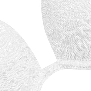 White Push Up Deep V Plunge Underwire Multiway 2 Cups Up