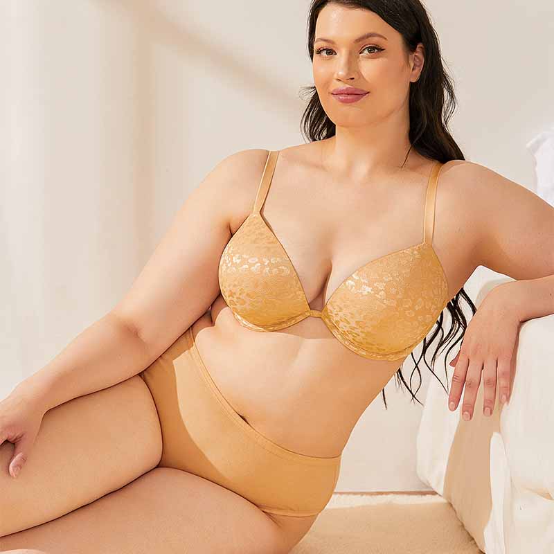 Wingslove Deep V Padded Push Up Bra with Underwire, Gold