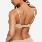 Wingslove Deep V Padded Push Up Bra with Underwire, Nude