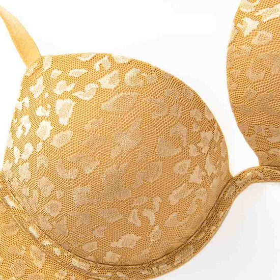 Wingslove Seamless Deep V Push-Up Bra with Padding, Gold