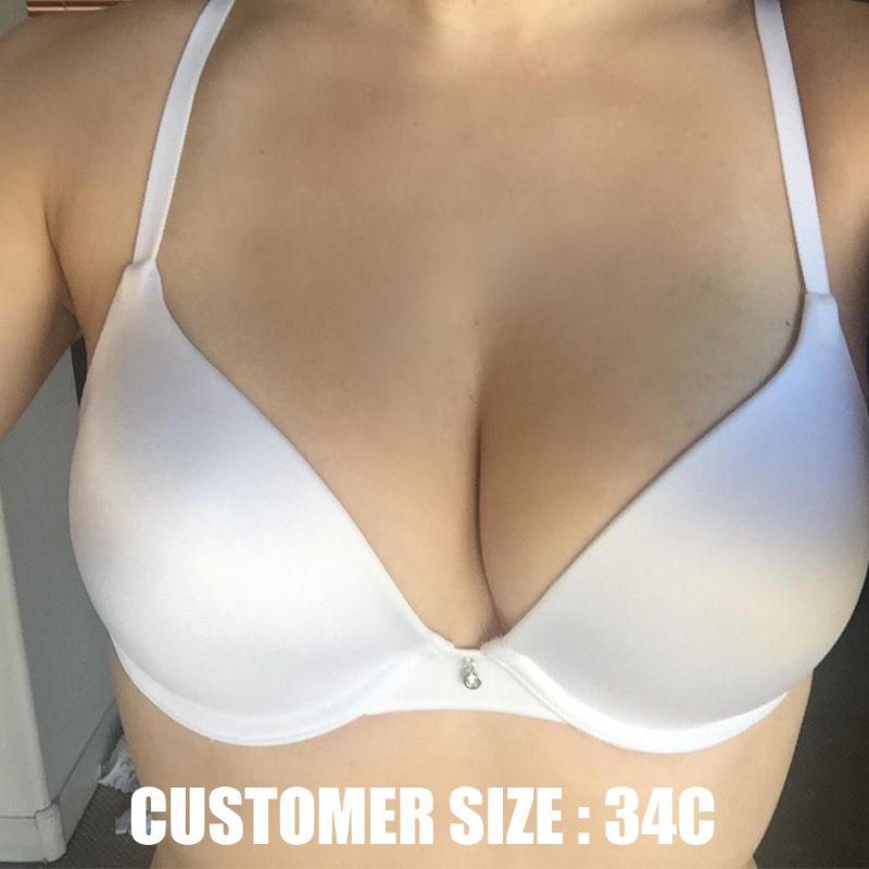 Wingslove Women's Push Up Everyday Basic Comfort Lightly Padded Underwire Plunge T-Shirt Bra Lift Up
