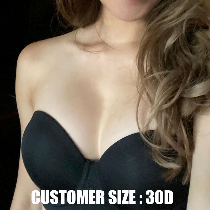 Wingslove Women's Strapless Full Figure Bra Underwire Multiway Contour Plus Size Bra Black