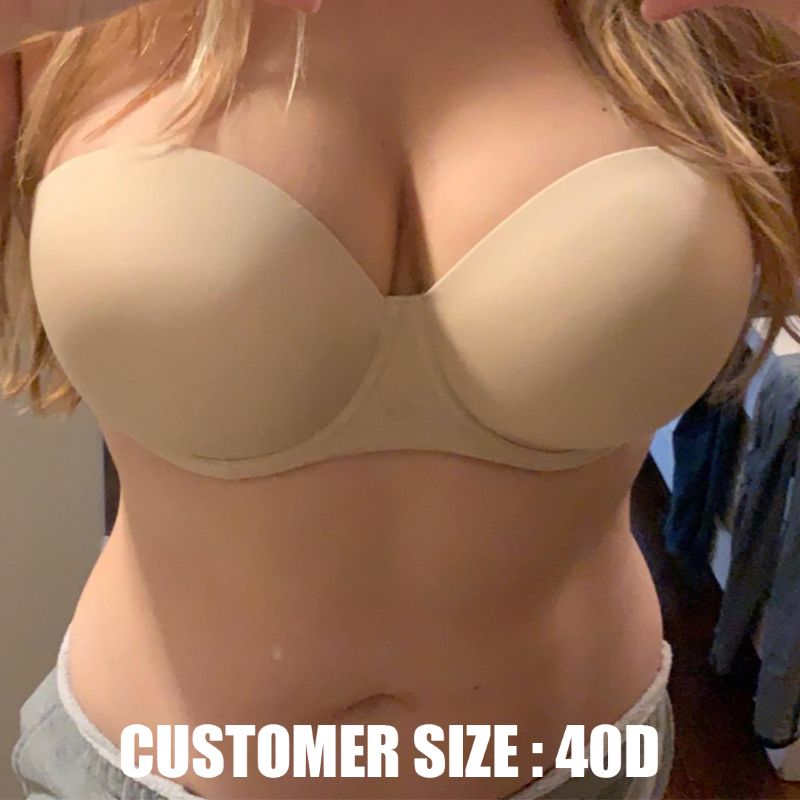 Wingslove Women's Strapless Full Figure Bra Underwire Multiway Contour Plus Size Bra Black