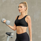 Wireless Sports Bra with Criss Cross Back, Black Wingslove