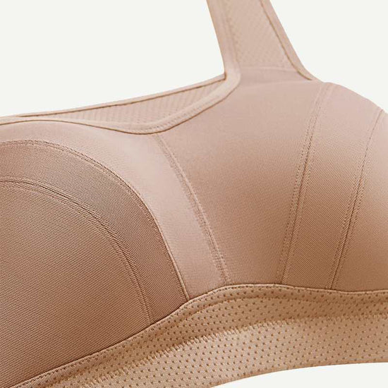 Wireless Sports Non-Padded Bra Bounce Control, Dark Nude