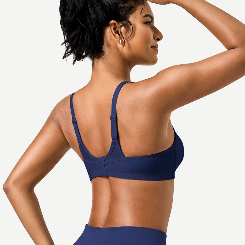 Wireless Sports Non-Padded Bra Bounce Control, Navy Wingslove