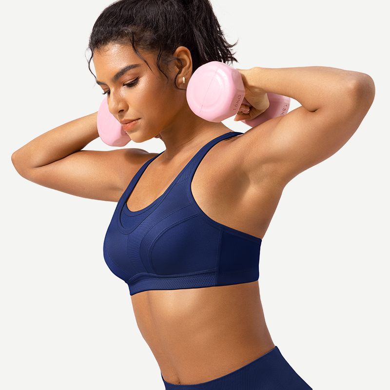 Wireless Sports Non-Padded Bra Bounce Control, Navy Wingslove