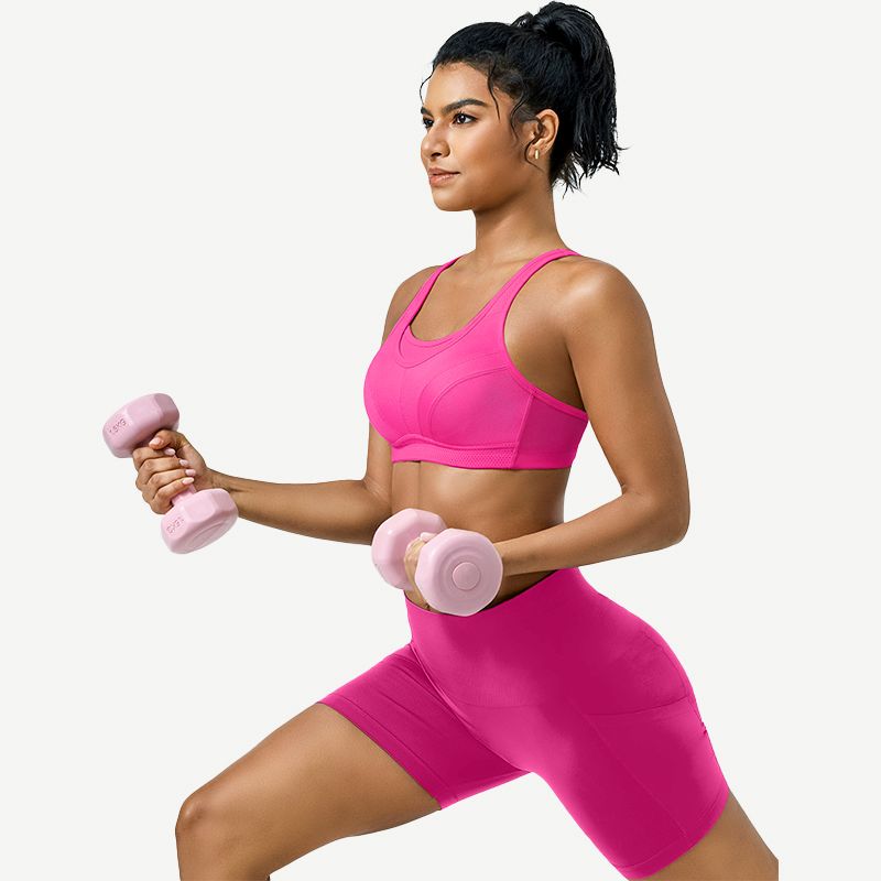 Wireless Sports Non-Padded Bra Bounce Control, Rose wingslove