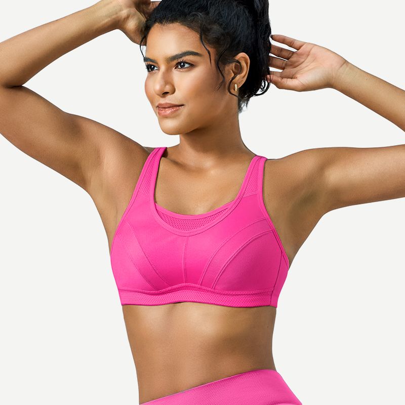 Wireless Sports Non-Padded Bra Bounce Control, Rose wingslove